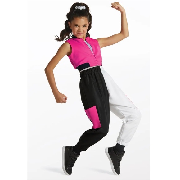 Weissman Showtime | Take My Breath Hot Pink and Black Jumpsuit Hip Hop Dance, MC - Picture 1 of 5